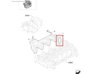 USZCZELKA KOLEKTORA WYDECH NEW HOLLAND CASE STEYR 2852743 - 504081248