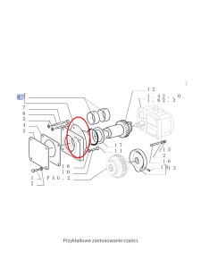 Piasta pompy hydraulicznej New Holland CNH 4767038