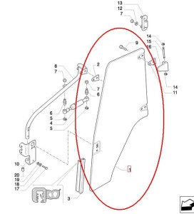 SZYBA DRZWI LEWA NEW HOLLAND CASE 87302769
