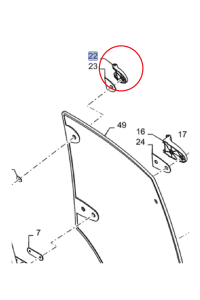 Zawias lewych drzwi CASE CNH 87774000 - 304921A1