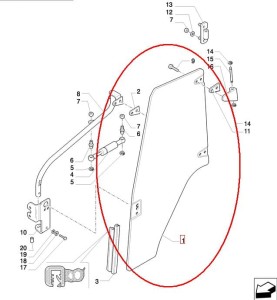 SZYBA DRZWI PRAWA NEW HOLLAND CASE 87302768