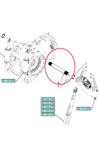 PerkozParts.pl - WAŁEK RAMIENIA PODNOŚNIKA NEW HOLLAND CNH 48041578