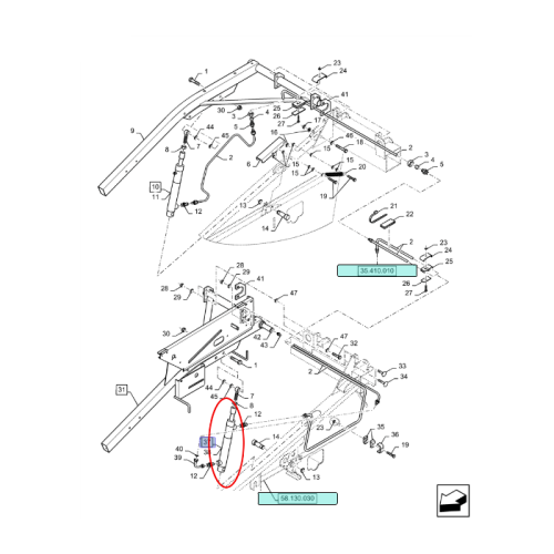 PerkozParts.pl - Siłownik hydrauliczny 84814268 - 84247305