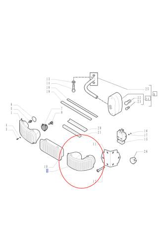 PerkozParts.pl - LAMPA PRZEDNIA LEWA DO TRAKTORA CASE CNH 87455684