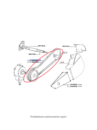 PAS NAPĘDU KOSY HEDERA LAVERDA NEW HOLLAND 340433422 - PerkozParts.pl - 1