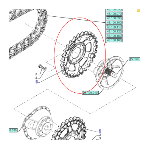 PerkozParts.pl - Koła łańcuchowe napędowe NEW HOLLAND CNH 5153633 - 27 zębów