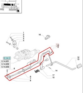 LINKA GAZU NOŻNEGO NEW HOLLAND CASE 87588812 - 5097710
