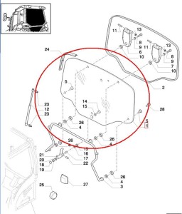 SZYBA TYLNA NEW HOLLAND CASE STEYR 87744542 - 82030887 - 87663400