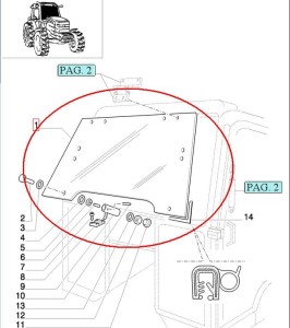 SZYBA PRZEDNIA NEW HOLLAND CASE 82000488
