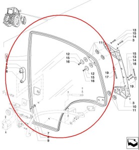 SZYBA DRZWI PRAWA NEW HOLLAND CASE STEYR 84280178 - 87560791 - 87528172 - 82027356