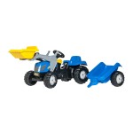 TRAKTOR DLA DZIECI NA PEDAŁY NEW HOLLAND Z PRZYCZEPĄ I ŁADOWACZEM ROLLY TOYS 023929