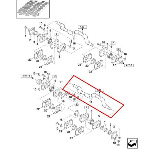 WAŁ WYTRZĄSACZA NEW HOLLAND CASE 80387205 - 387205