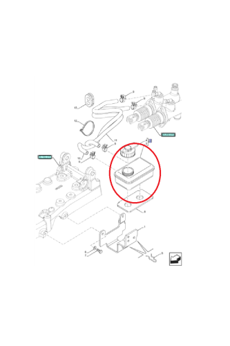 Zbiornik płynu hamulcowego New Holland CNH 87310627 - 5188589 - PerkozParts.pl