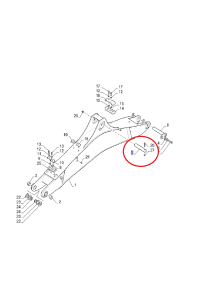 Sworzeń ramienia koparki New Holland CNH 59.8x263mm - 87590903
