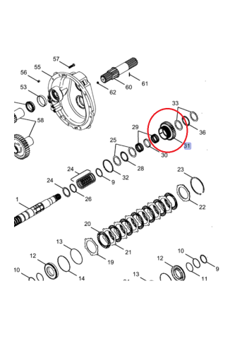 Koło zębate skrzyni biegów 37 zębów New Holland CASE CNH 87773400 - 1342495C1
