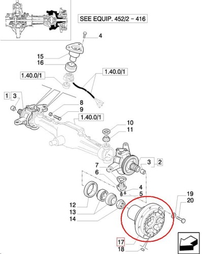 Piasta koła przedniego New Holland CASE STEYR 87341364 - 5156065 - 87543151 - 47924204 - PerkozParts.pl - 1