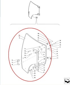 SZYBA LEWA DRZWI NEW HOLLAND CASE STEYR 87560786 - 87528171 - 82027357