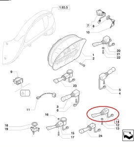 DŹWIGNIA ZMIANY KIERUNKU JAZDY NEW HOLLAND CASE 87471810 - 87664528 - 87709221