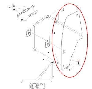 SZYBA DRZWI LEWA NEW HOLLAND CASE 87620234